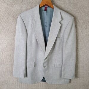 Vintage Woff Farah Jacket Mens 42R Gray Blue Pink Striped Tweed Blazer Wool Silk